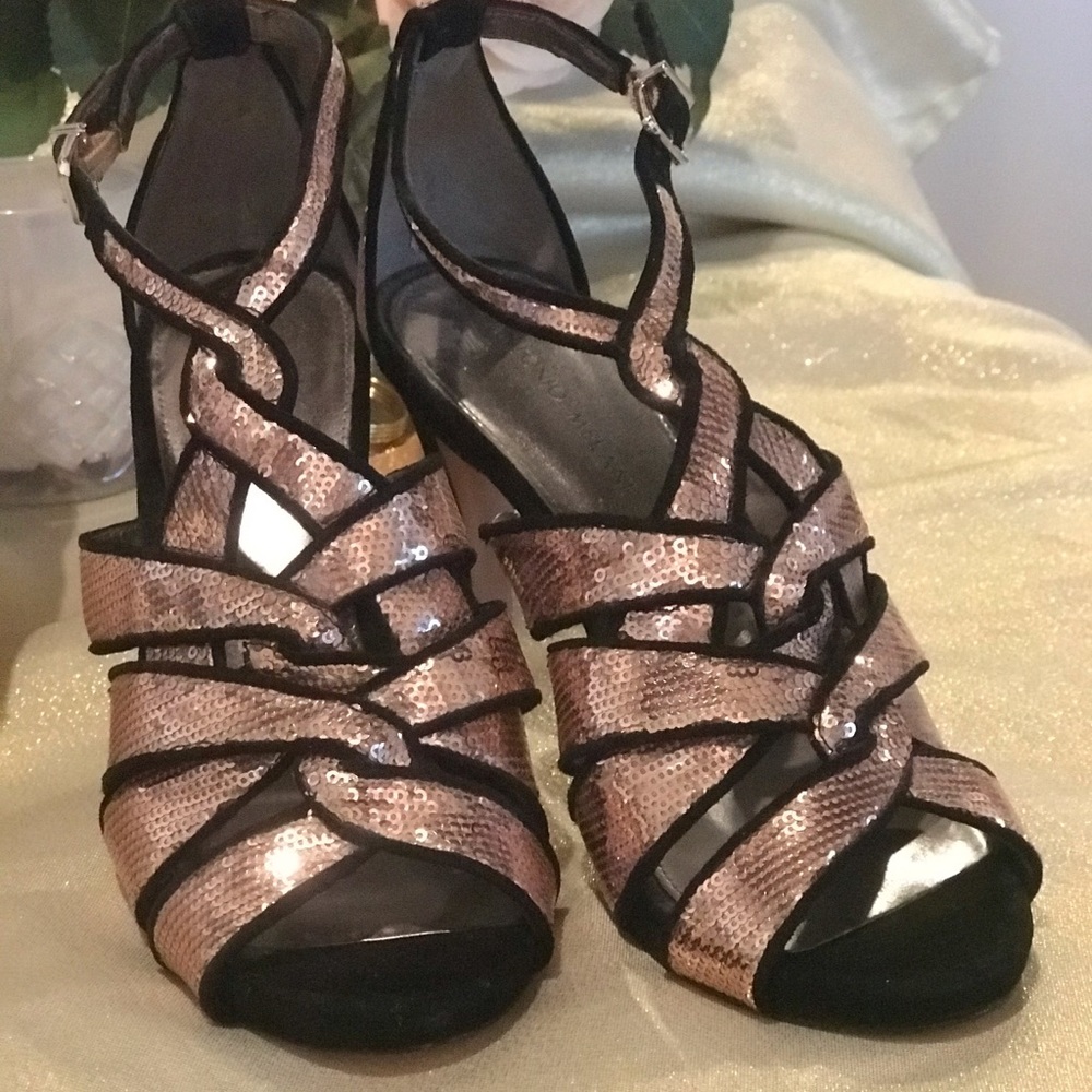 Rose metallic high hill sandal